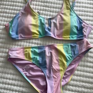 Colorful Striped Summer Bikini Set